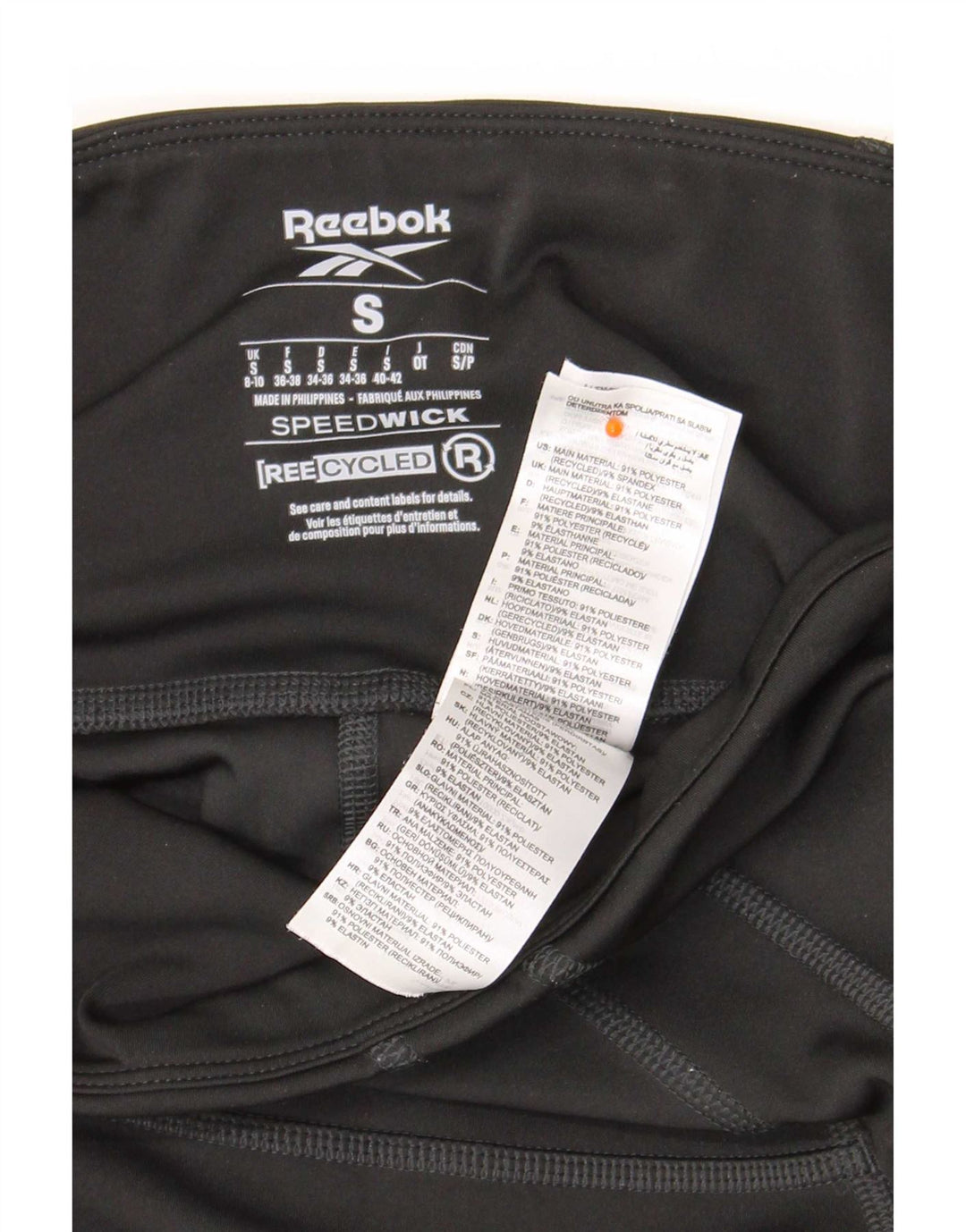 Leggings pentru femei Reebok UK 8/10 Poliester negru mic