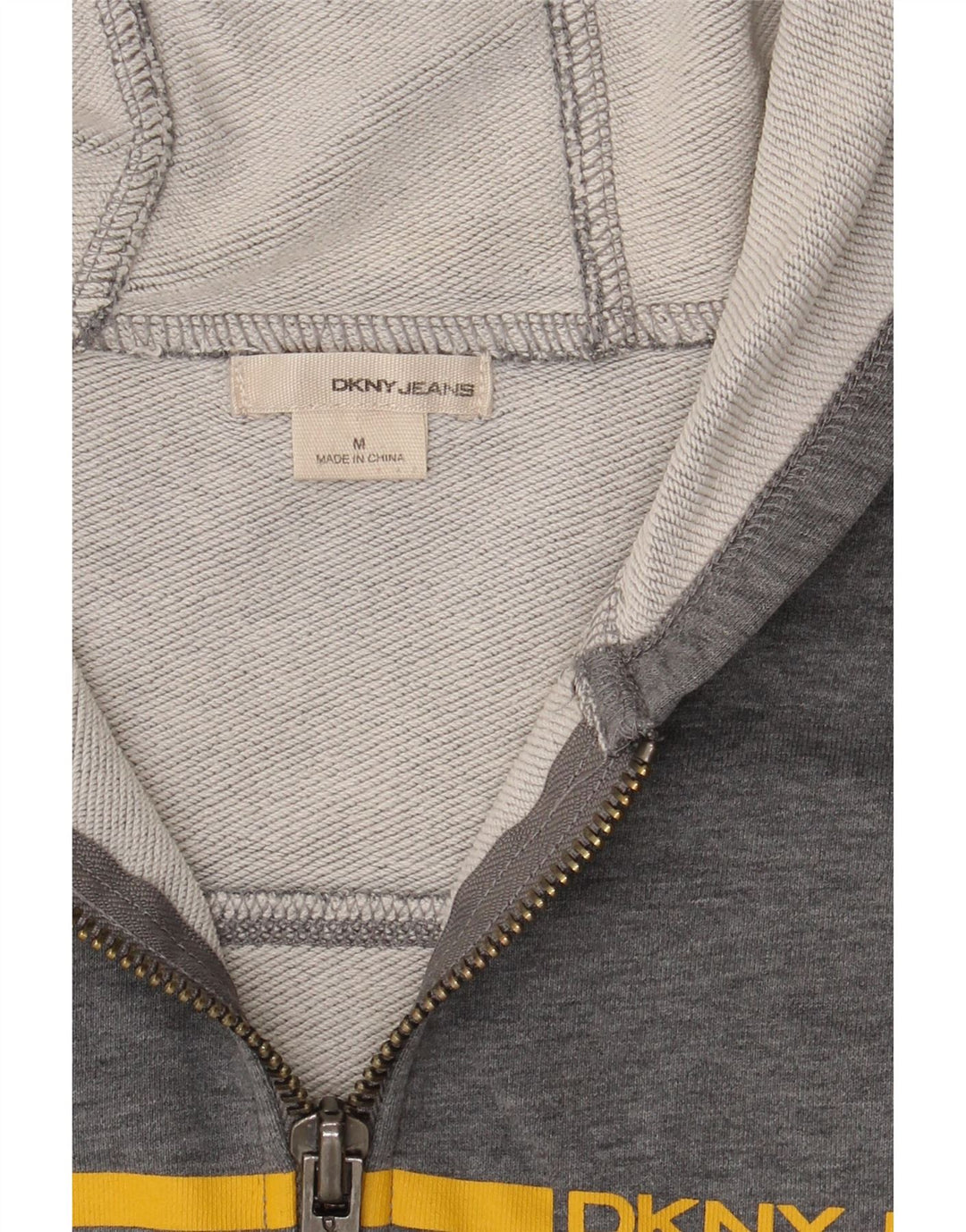 DKNY Mens Zip Hoodie Sweater Medium Grey Cotton Vintage Dkny and Second-Hand Dkny from Messina Hembry 