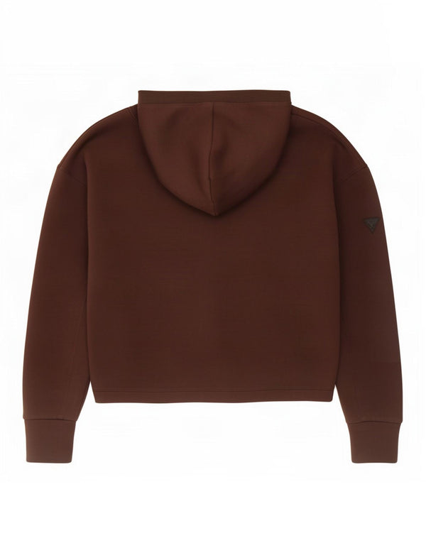 Jumper Guess pentru femei, crop supradimensionat, cu glugă, UK 10, mic maro, viscoză