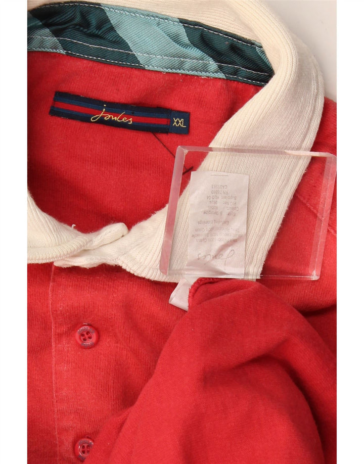 Tricou polo rugby cu mânecă lungă pentru bărbați JOULES, bumbac color bloc roșu 2XL
