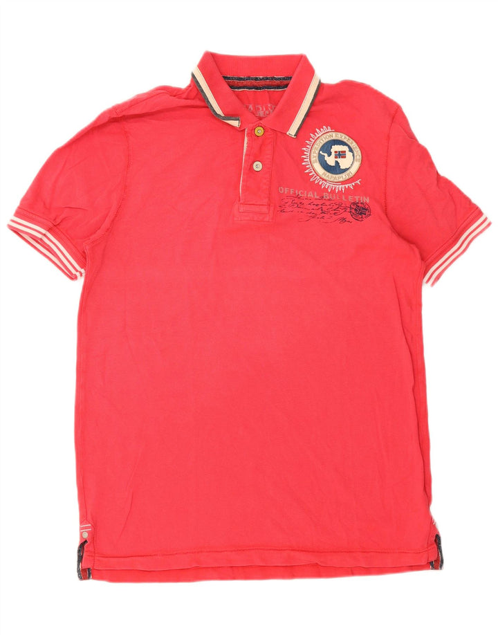 Tricou polo cu grafic Napapijri pentru bărbați, roșu mic
