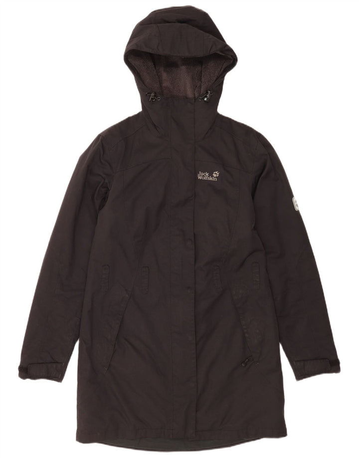 Jack Wolfskin Jachetă de vânt supradimensionată cu glugă pentru femei UK 10 Small Black