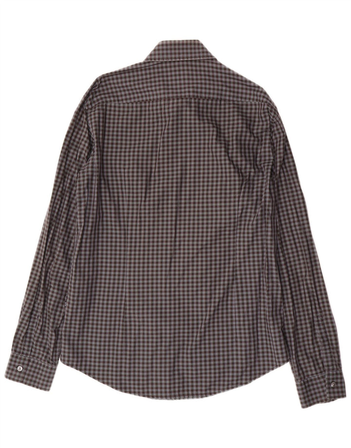 Cămașă pentru bărbați HUGO BOSS Slim Fit, gri mediu Vichy