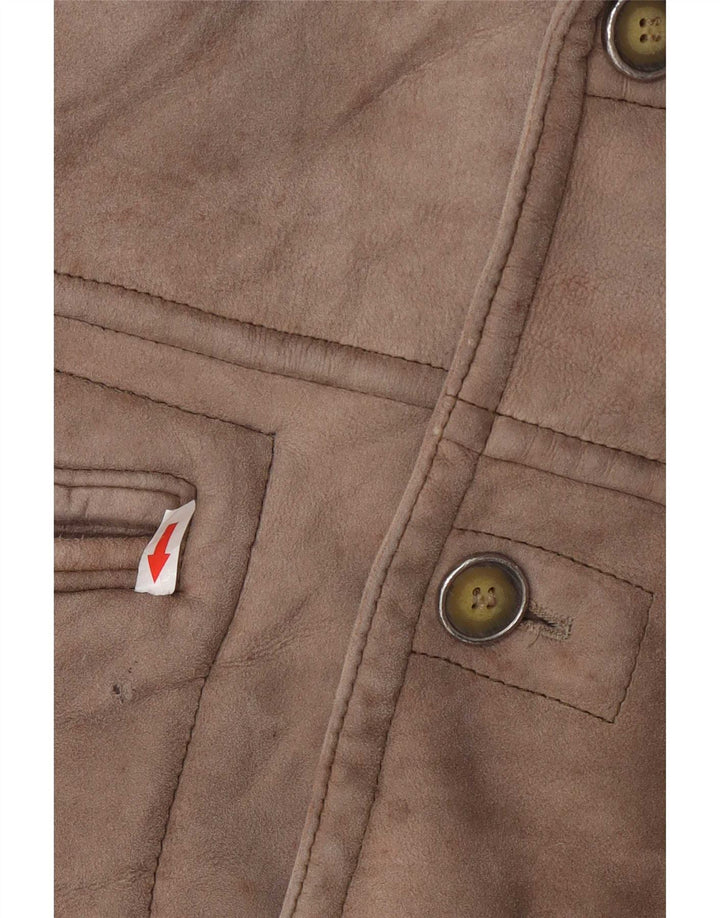 Emme pardesiu bărbătesc din shearling UK 36 Small Gri Colorblock