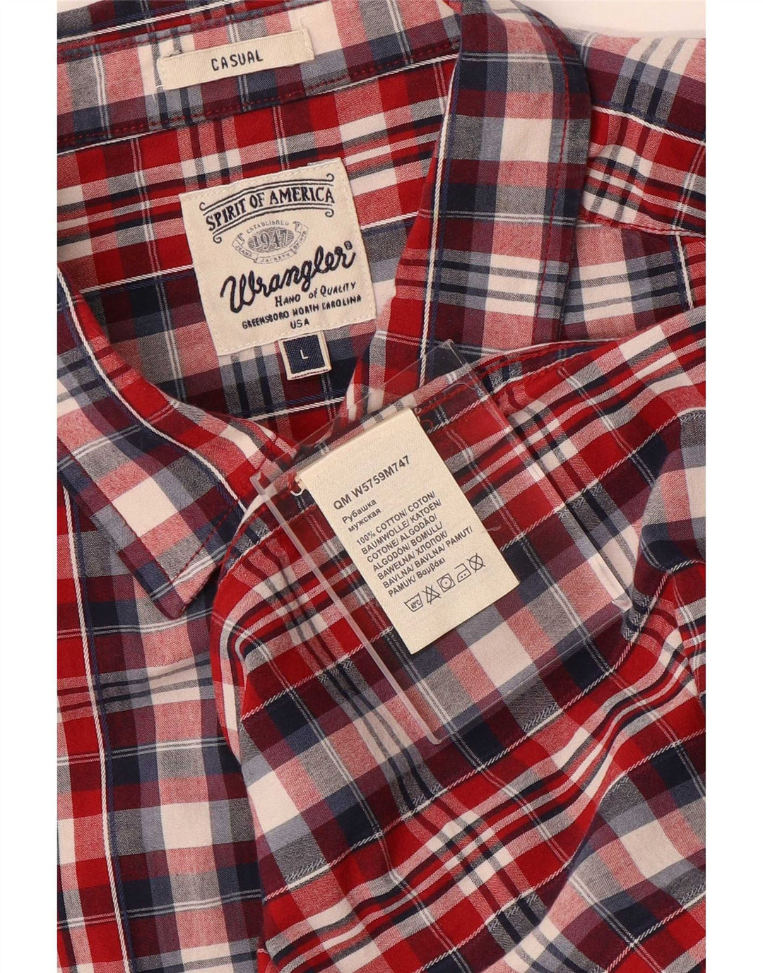 Cămașă pentru bărbați Wrangler, mare, roșu, din bumbac