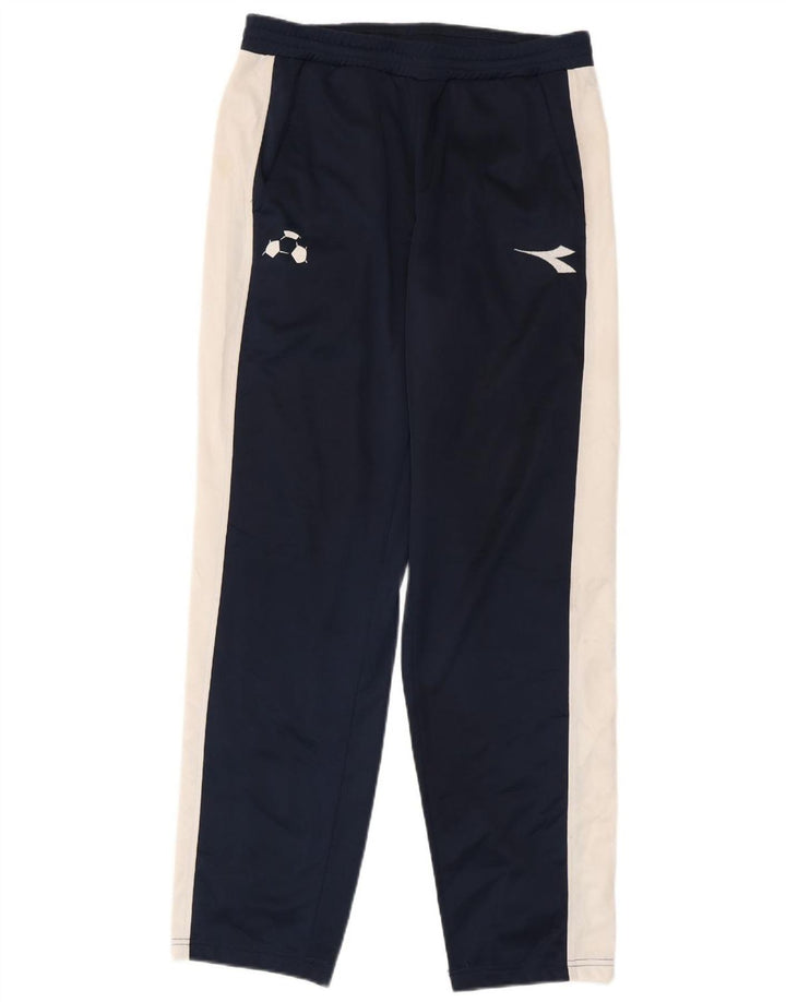 Pantaloni de trening Diadora pentru bărbați, poliester color bloc, albastru marin mediu