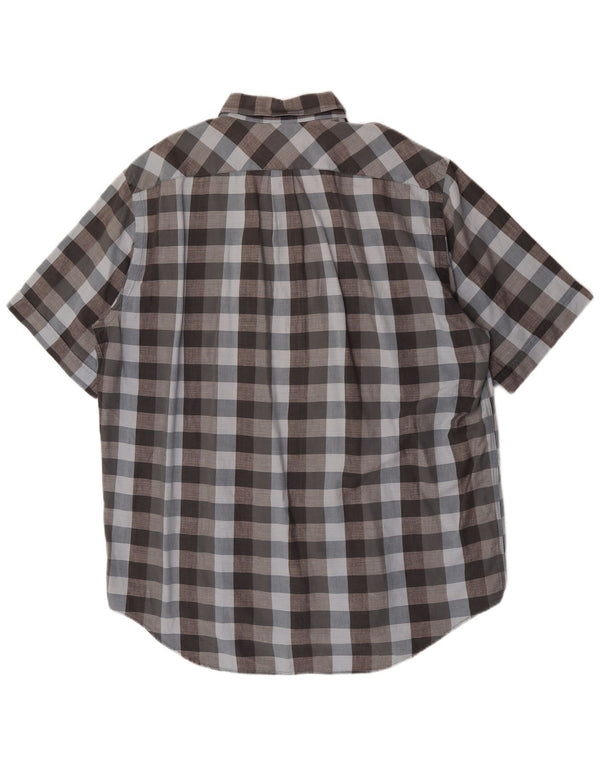 Cămașă cu mânecă scurtă pentru bărbați Marlboro Classics 2XL, bumbac cu carouri gri
