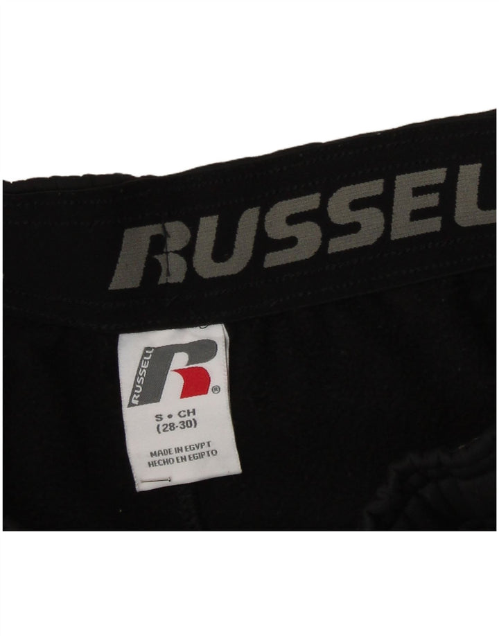 Pantaloni de trening Russell Athletic pentru bărbați, poliester negru mic