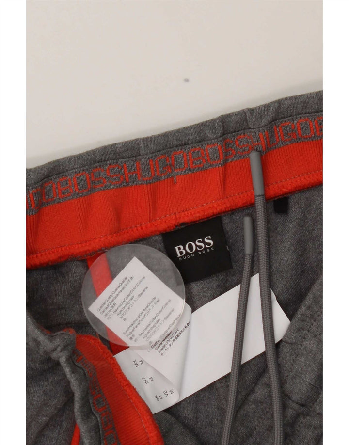 Pantaloni de trening grafic pentru bărbați Hugo Boss, bumbac gri mediu