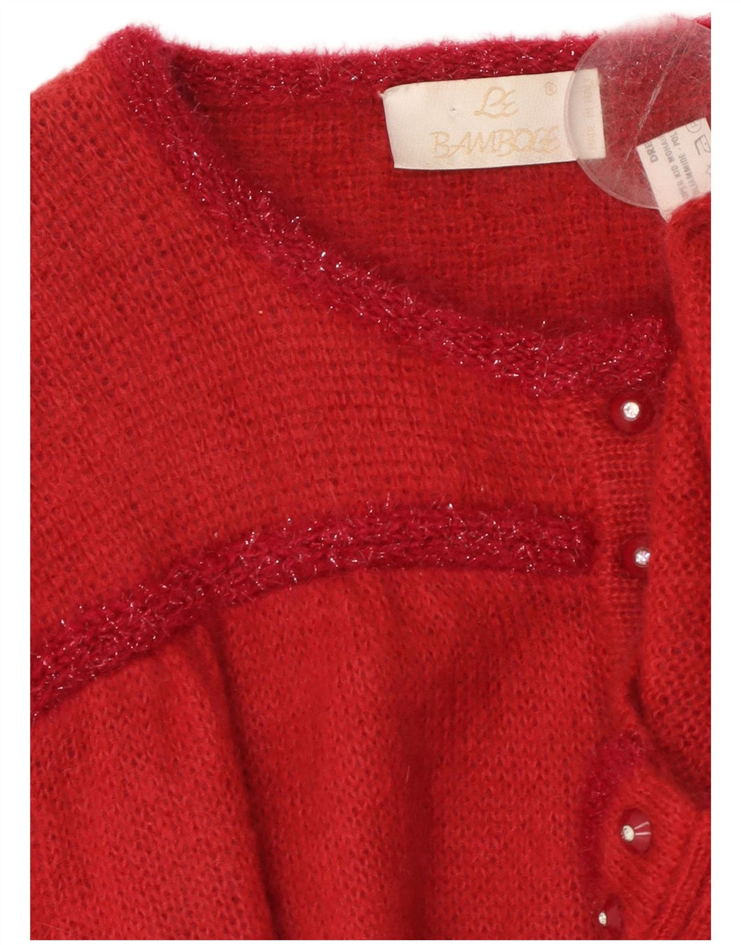 Pulover cardigan pentru femei LE BAMBOLE IT 48 XL Red Mohair