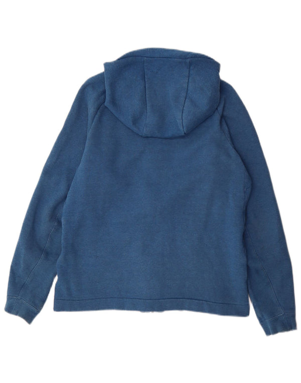 Nike Mens Zip Hoodie Sweater Medium Blue Colourblock Cotton