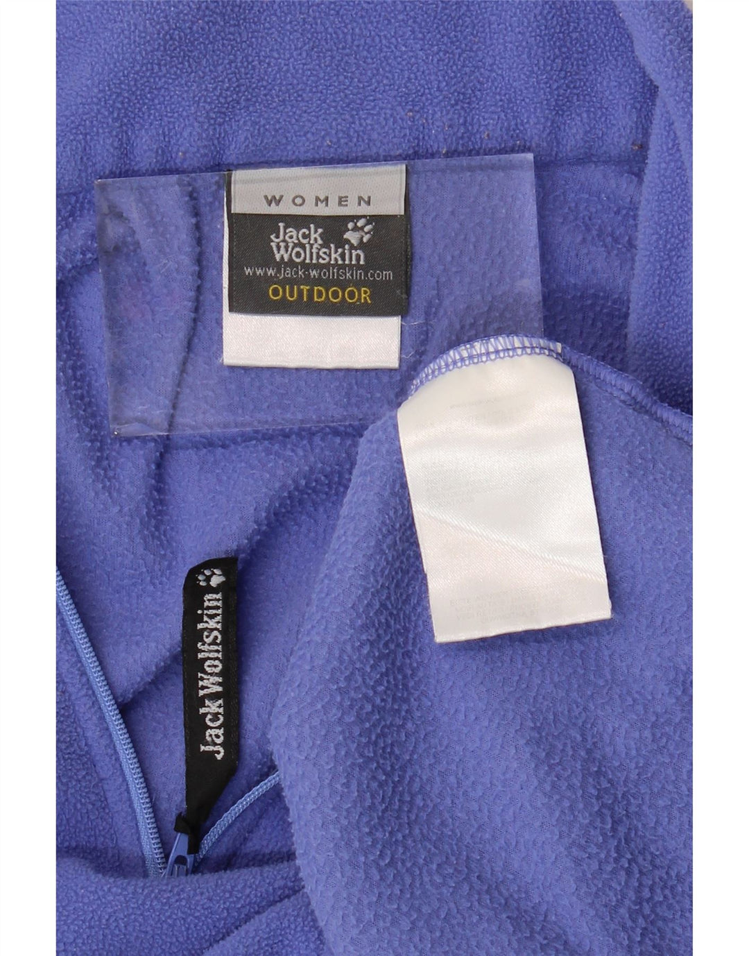 JACK WOLFSKIN Pulover pentru femei cu fermoar și gât din lână UK 12 Poliester violet mediu