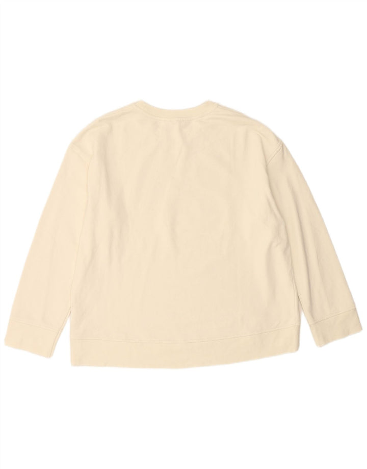 JIGSAW Pulover cu grafic supradimensionat pentru femei UK 16, mare, alb