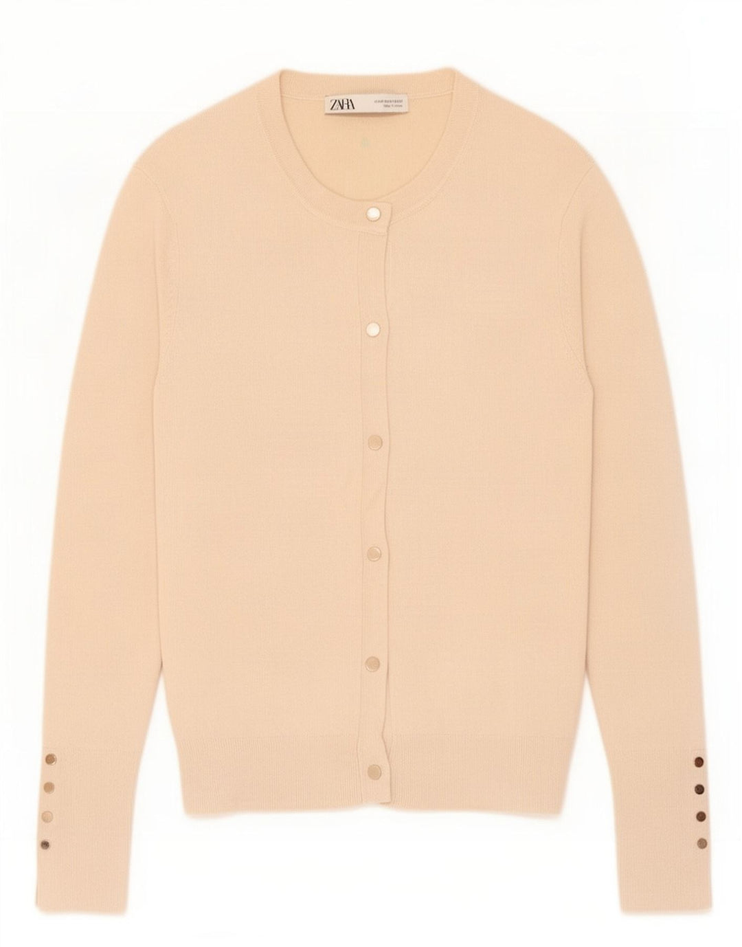 Pulover cardigan pentru femei Zara UK 12 Medium Bej Viscoza