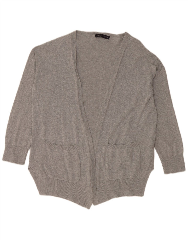 Pulover cardigan deschis supradimensionat pentru femei Marks & Spencer UK 14 gri mediu