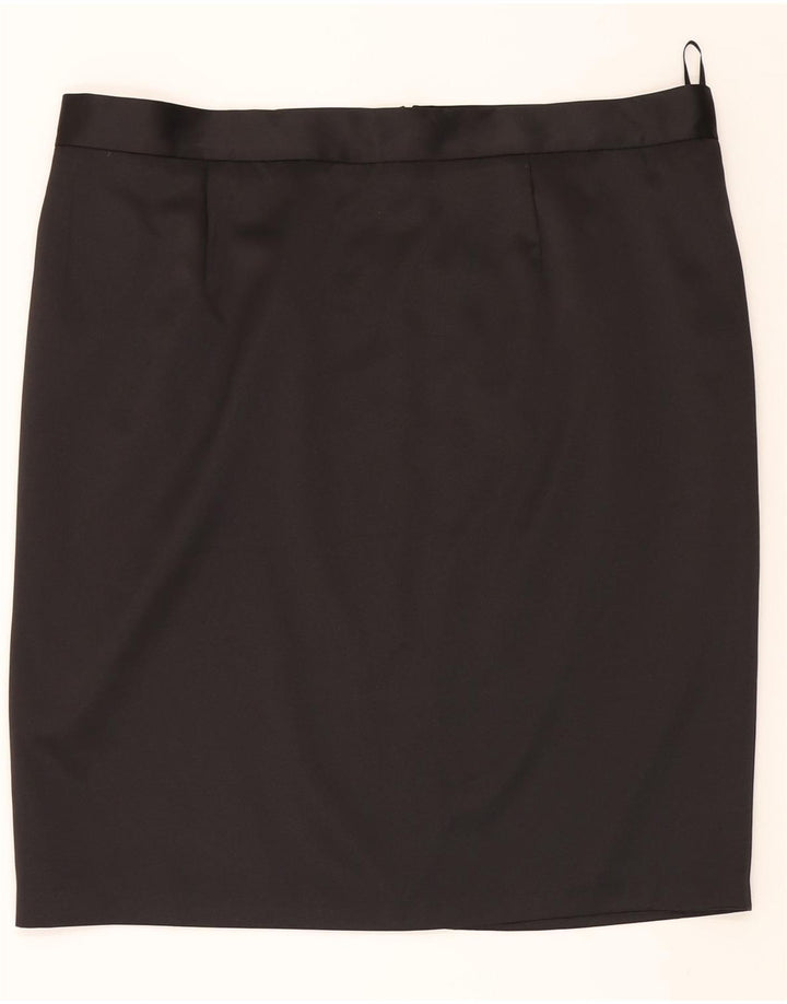 Fusta dreaptă pentru femei ANN HARVEY UK 22 2XL W44 Poliester negru