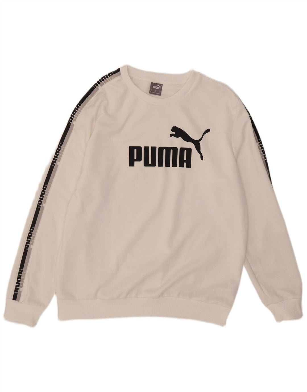 Pulover grafic pentru bărbați Puma Pulover mare, alb, poliester