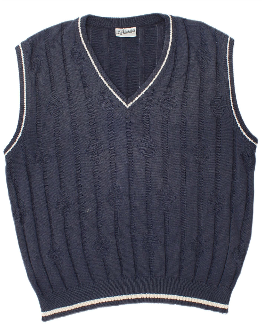 Vintage Mens Vest Tank Top IT 50 Medium Bleumarin