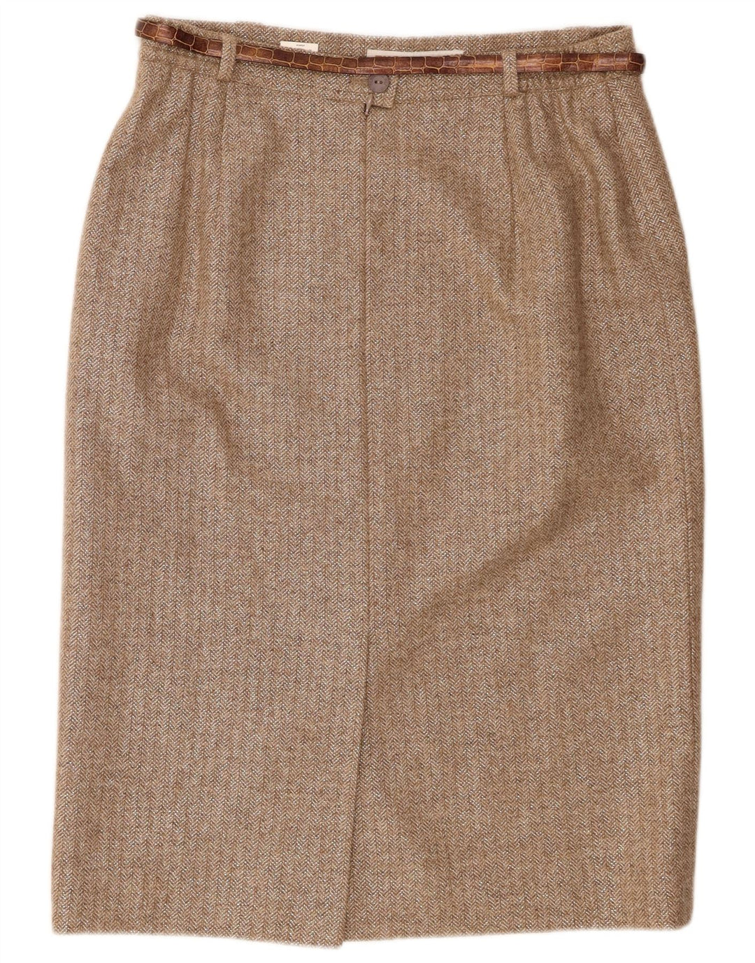 Fusta Creion Femei Eugen Klein IT 42 Medium W30 Lână Chevron Maro
