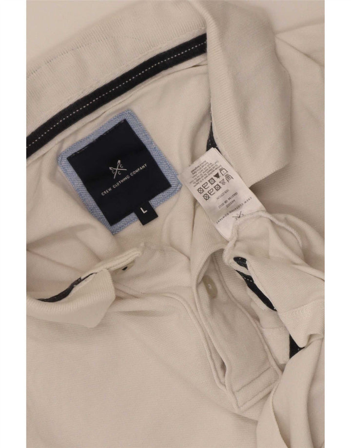 Crew Clothing Tricou polo pentru bărbați, mare, alb, bumbac