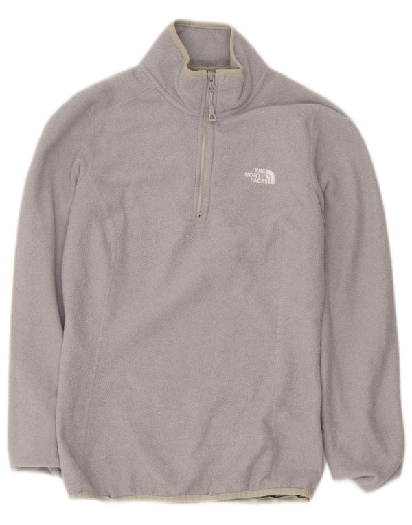 Pulover din lână The North Face pentru femei, cu fermoar și gât, UK 6 XS, poliester gri