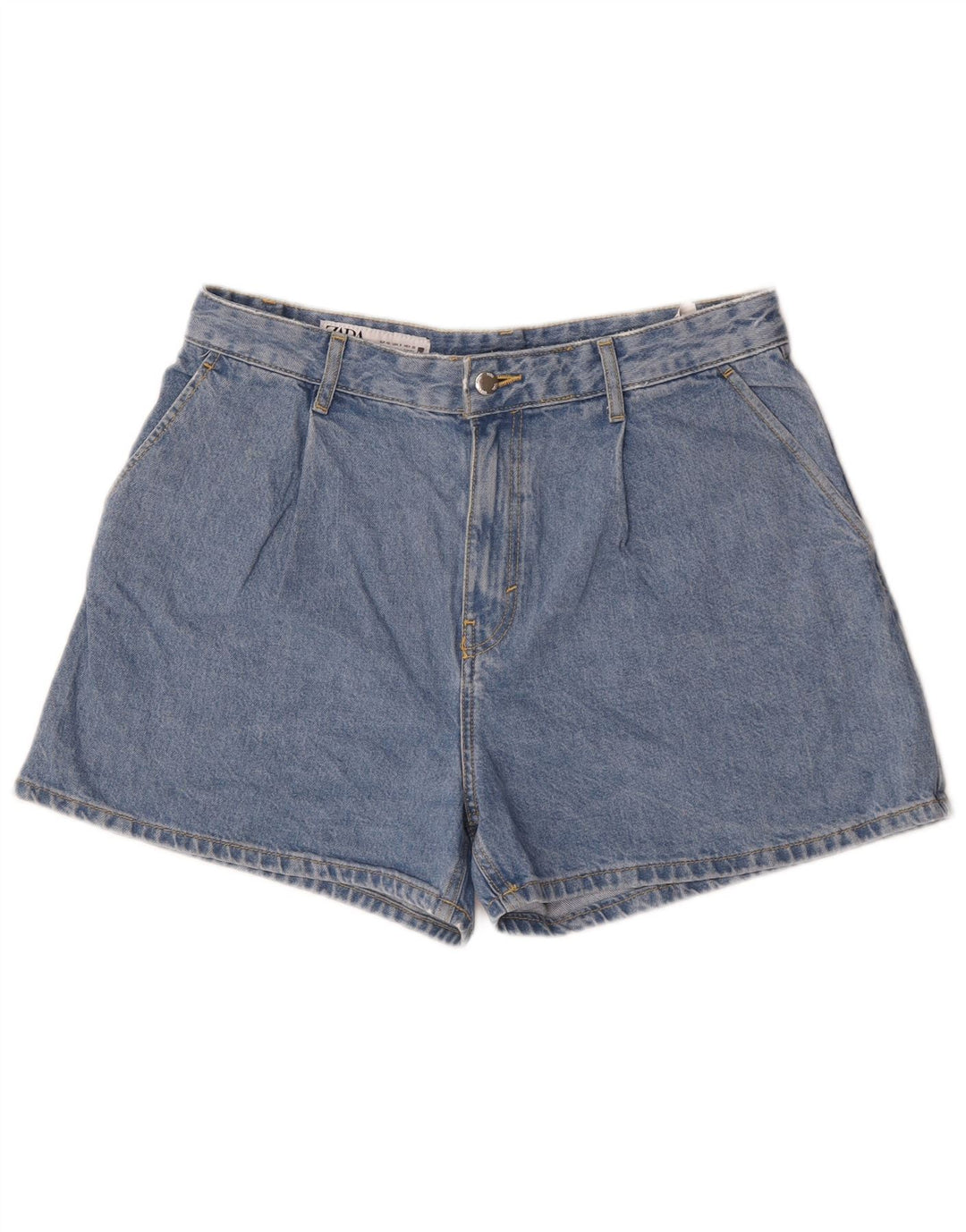 Pantaloni scurți din denim pentru femei Zara Medium W30 Bumbac Albastru