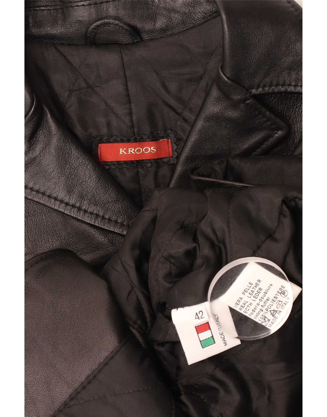 Geaca de piele vintage pentru femei IT 42 Medium Black Leather