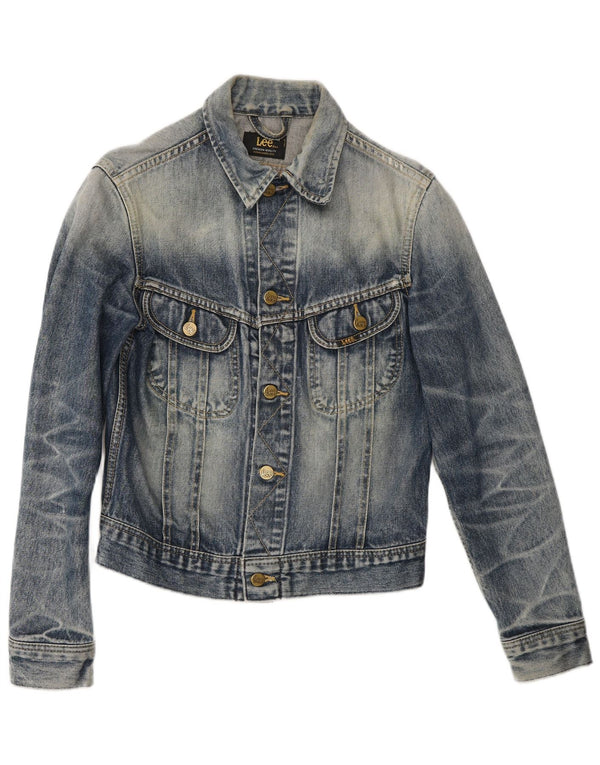 Jachetă Lee Rider denim pentru femei UK 12, bumbac albastru mediu