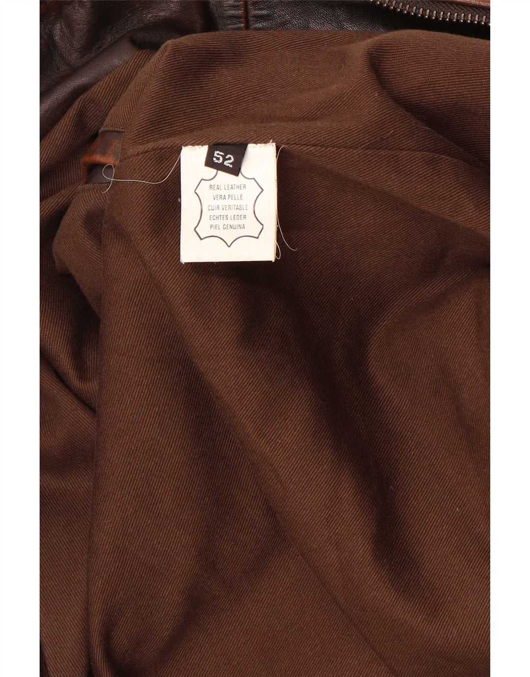 Jachetă din piele vintage pentru bărbați IT 52 Large Brown