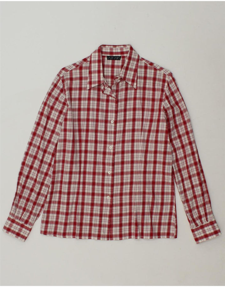 VINTAGE Womens Shirt UK 10 Small Red Check Cotton Vintage Vintage and Second-Hand Vintage from Messina Hembry 