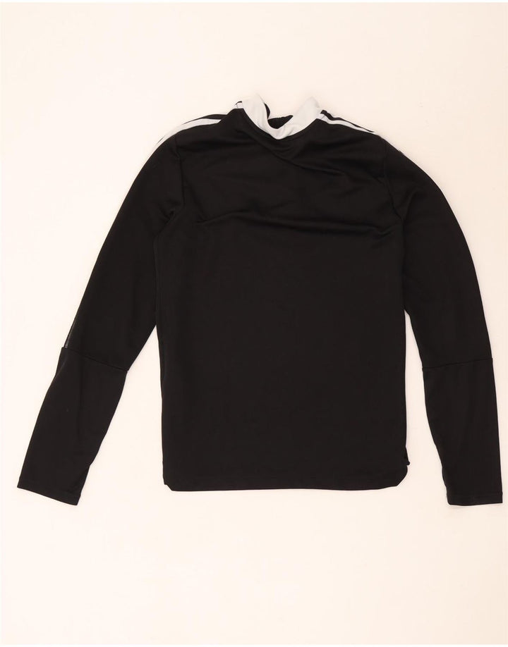Adidas Boys Aeroready Zip Neck Pullover Trening Top 13-14 Ani Negru