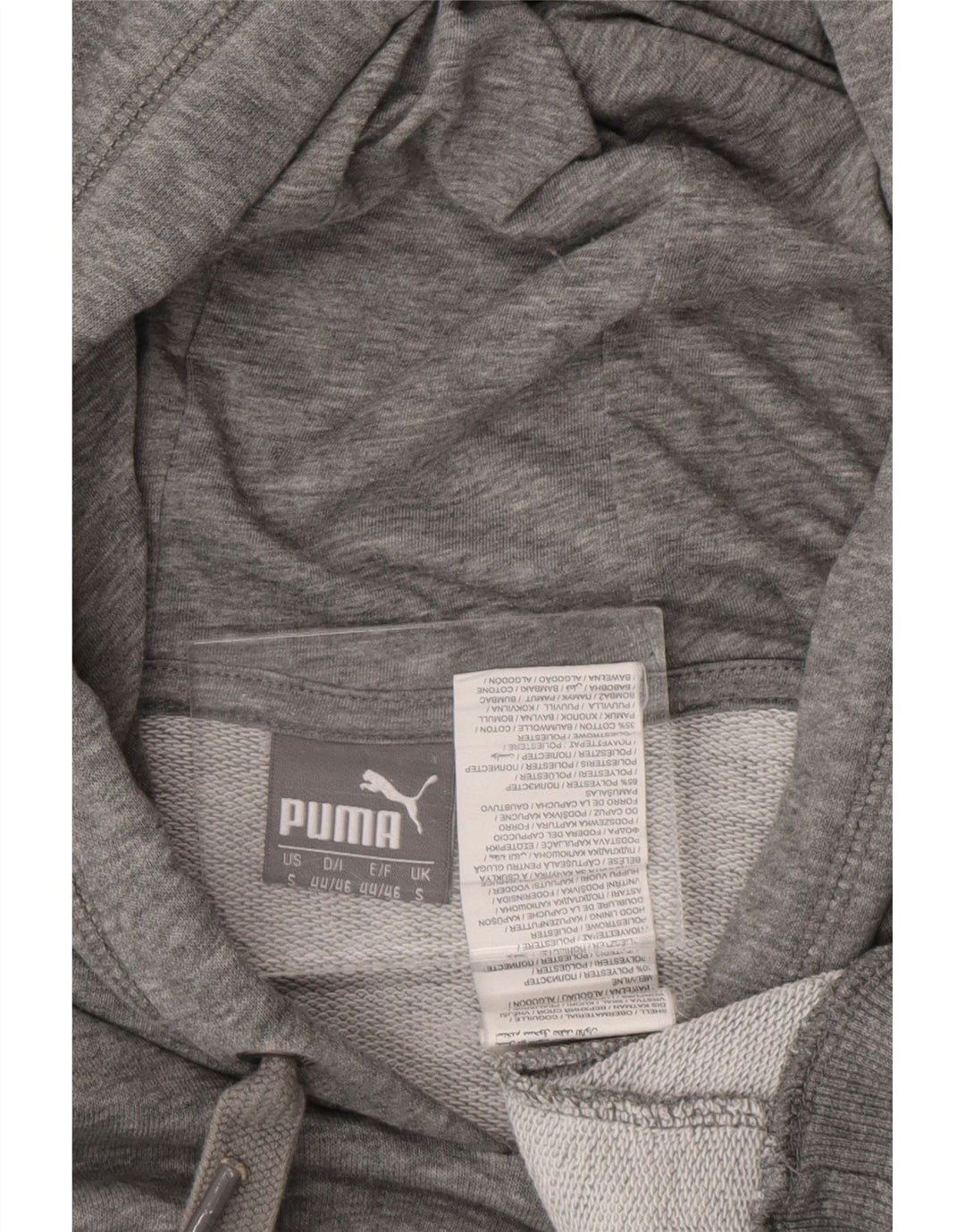 Pulover cu glugă cu grafică PUMA pentru bărbați, din poliester cu pături, gri mic