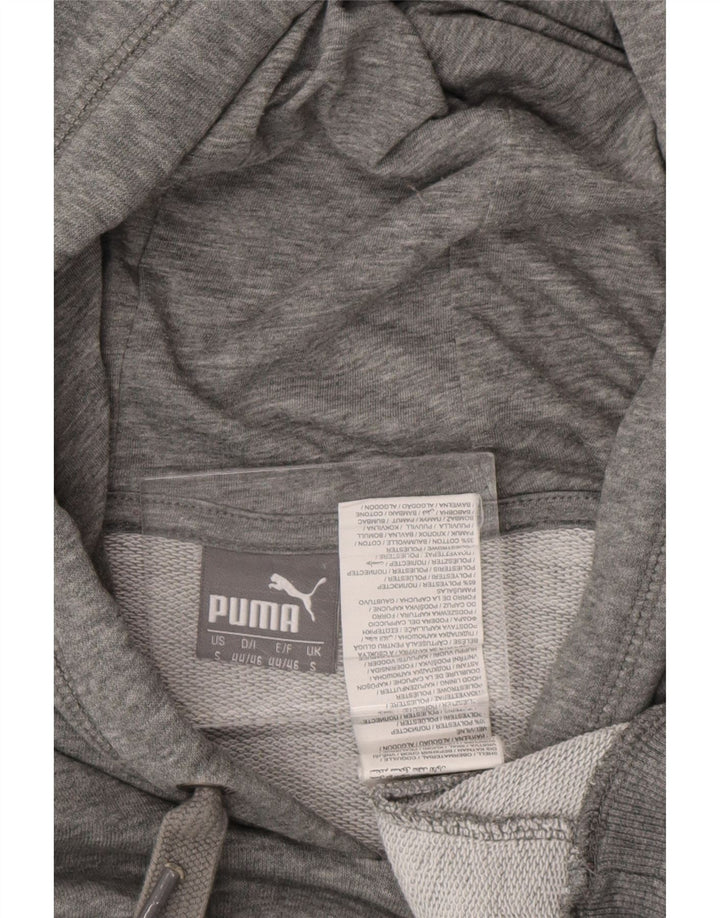Pulover cu glugă cu grafică PUMA pentru bărbați, din poliester cu pături, gri mic
