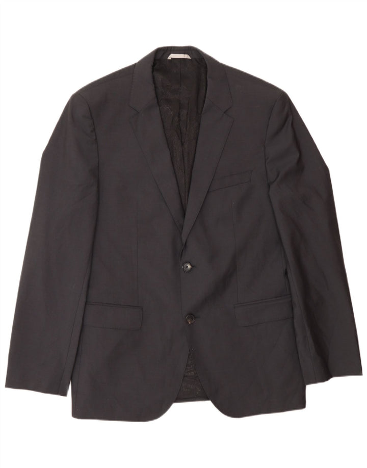 Blazer pentru bărbați Hugo Boss cu 2 nasturi, UK 40, lână mare, gri