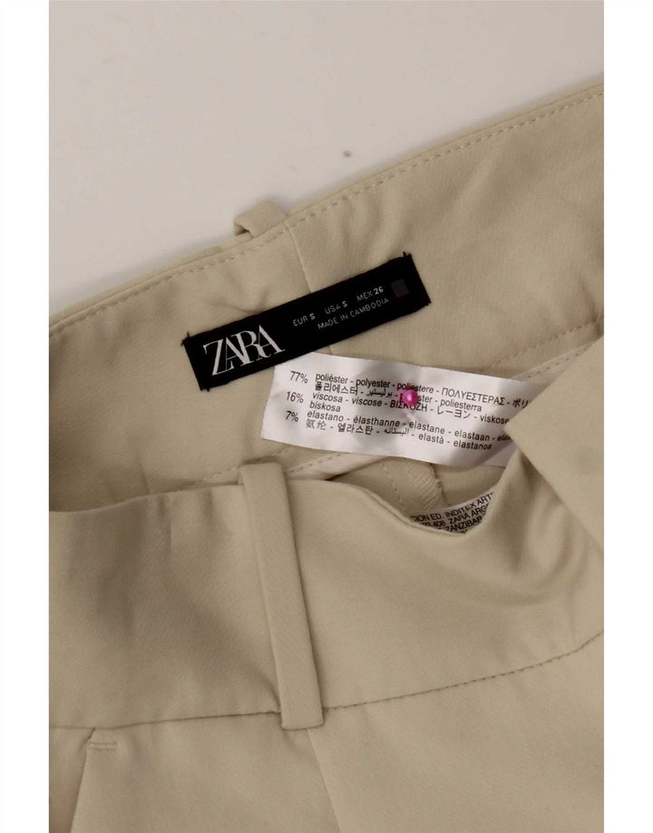 Pantaloni de costum conici pentru femei Zara Mici L26 L27 Poliester alb