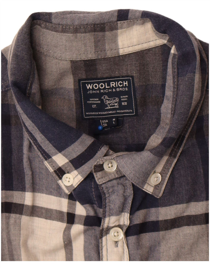 Cămașă de flanel pentru bărbați Woolrich, carouri, albastru bleumarin mediu