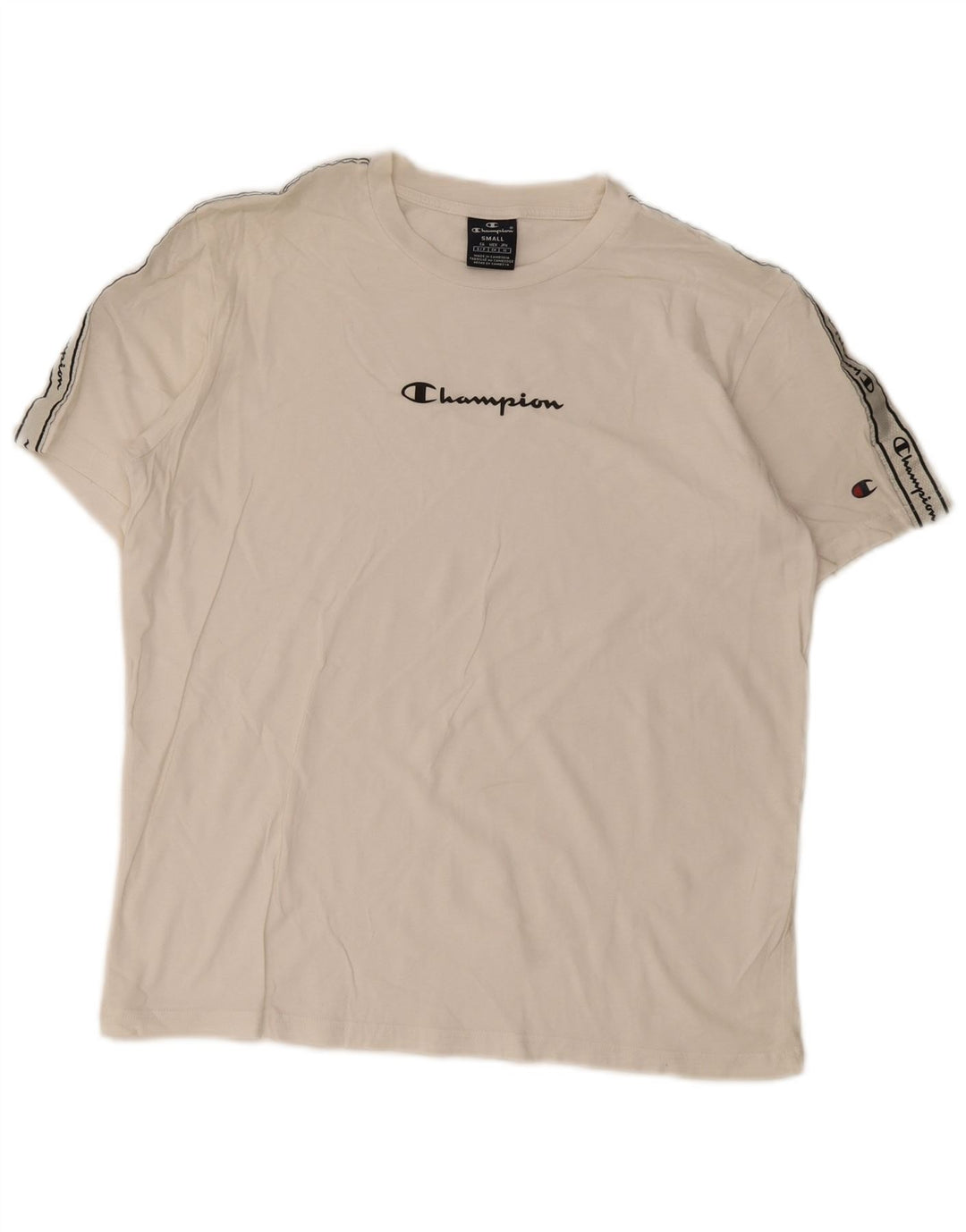 Tricou grafic pentru bărbați Champion Top mic, alb, bloc de culoare