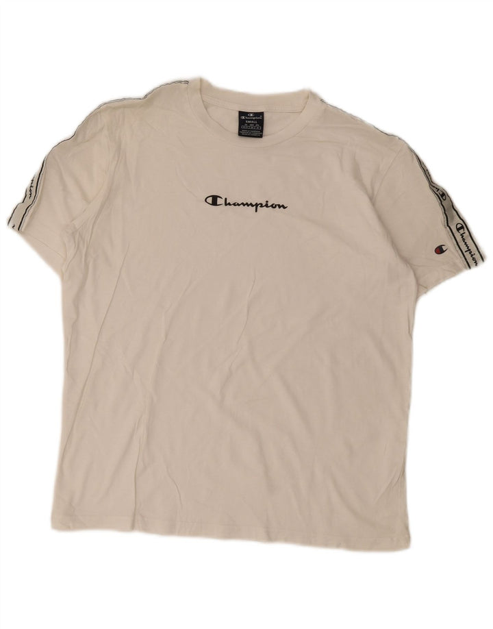 Tricou grafic pentru bărbați Champion Top mic, alb, bloc de culoare