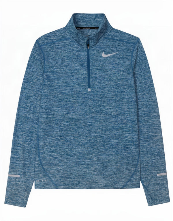 Top de trening pentru bărbați Dri Fit, cu fermoar, cu pulover, albastru, pete