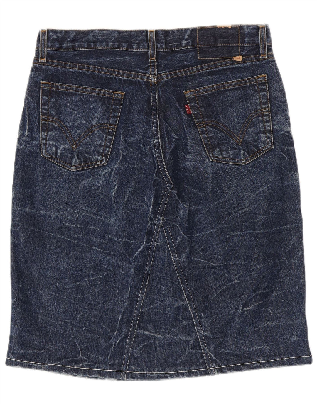 Fusta de blugi pentru femei LEVI'S W31 bumbac bleumarin mediu