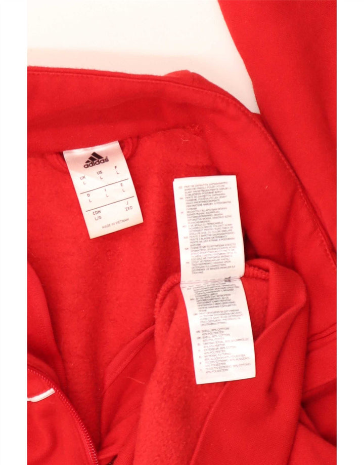 Hanorac pentru bărbați Adidas, cu fermoar și gât, Jumper mare, roșu, bumbac