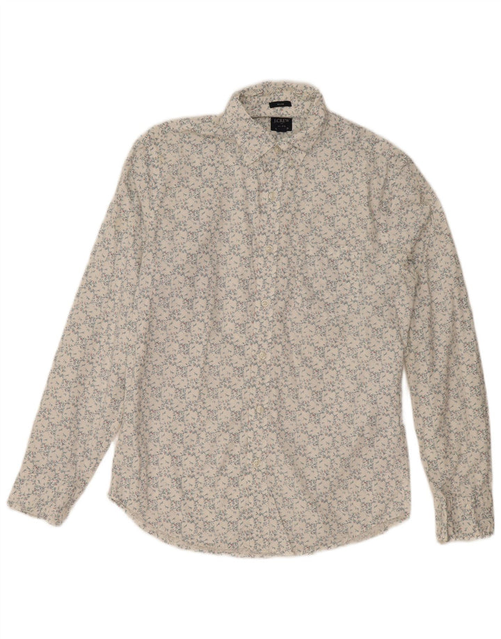 Cămașă subțire pentru bărbați J. Crew, bumbac floral alb mediu