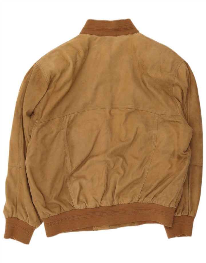 Bomber VINTAGE pentru bărbați de piele intoarsa IT 50 mare maro