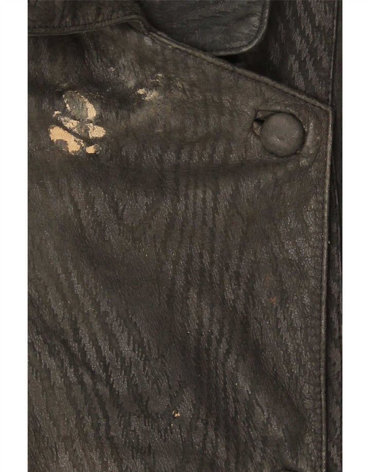 Jachetă de piele vintage pentru femei UK 18 XL neagră
