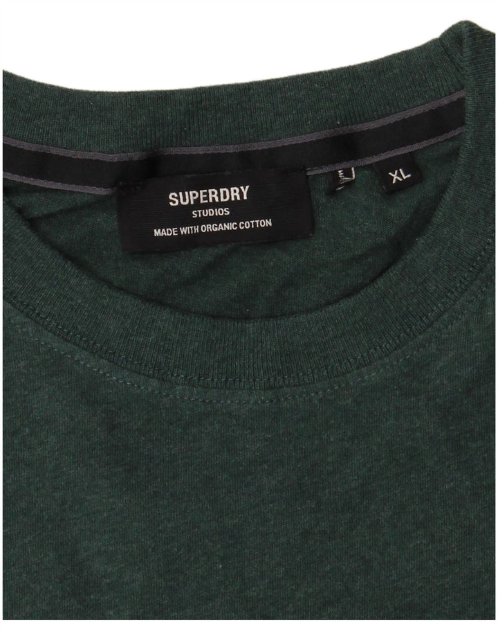 Tricou Superdry Bărbați Top XL Verde Bumbac