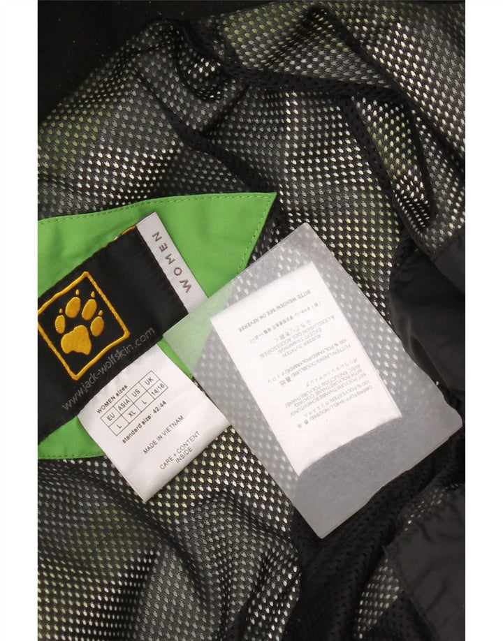 Jack Wolfskin Jachetă de ploaie cu glugă pentru femei UK 14/16 Poliester verde mare