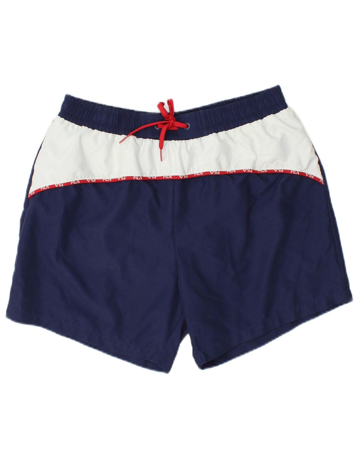 Pantaloni scurți de înot Fila pentru bărbați, mici, bleumarin, poliester color bloc