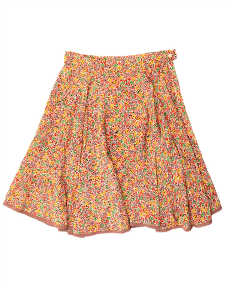 Fusta A-Line pentru femei VINTAGE W32 mare, multicoloră, florală