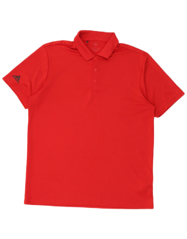 Tricou polo Adidas pentru bărbați, poliester roșu mare