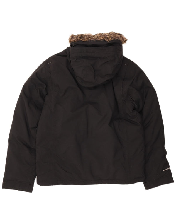 EDDIE BAUER Jachetă Windbreaker cu glugă pentru bărbați UK 38 Medium Black Nylon